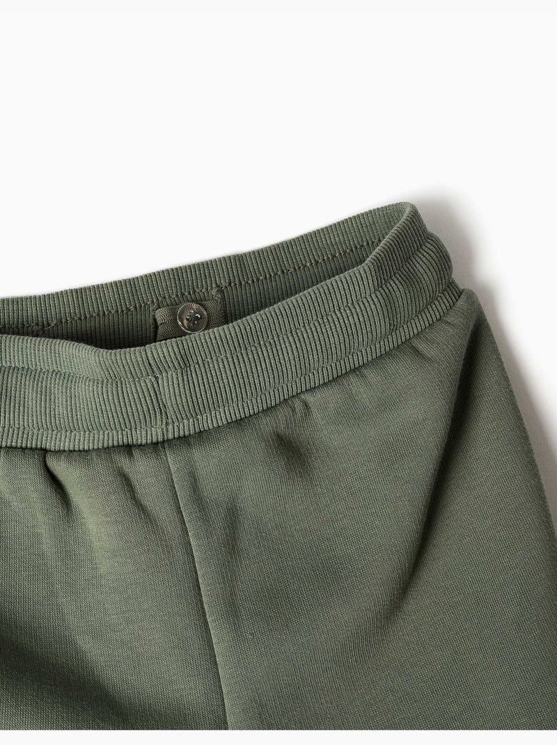 Pantaloni da jogging spazzolati con tasche cargo e stampa Verde scuro - Kiabi