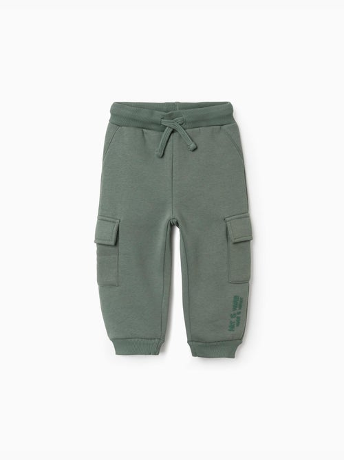Pantaloni da jogging spazzolati con tasche cargo e stampa - Kiabi Pantaloni da jogging spazzolati con tasche cargo e stampa - Kiabi