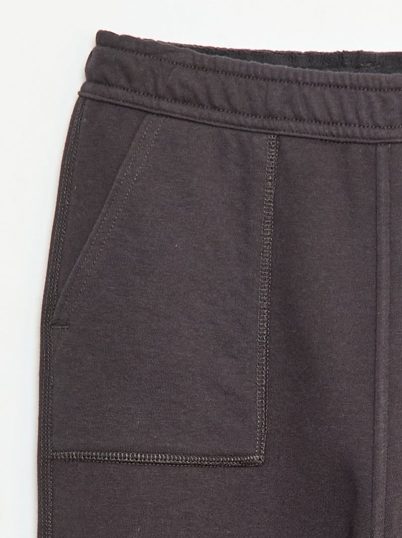 Pantaloni da jogging tinta unita con 2 tasche Nero - Kiabi