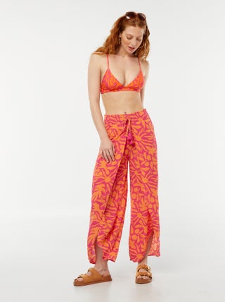Pantaloni da mare con stampa feuillage