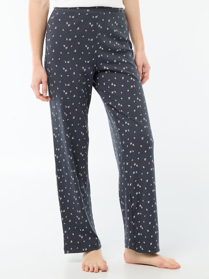 Pantaloni da notte a coste Blu - Kiabi