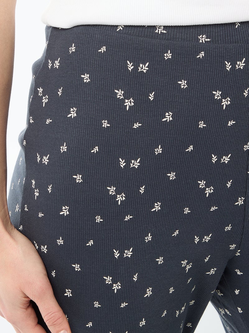 Pantaloni da notte a coste Blu - Kiabi