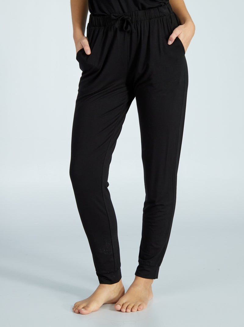 Pantaloni da notte morbidi Nero - Kiabi
