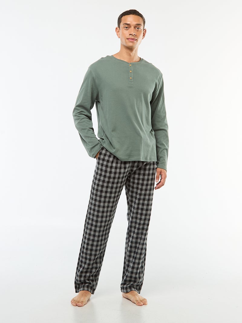 DAVID ARCHY Pigiama Da Uomo In Cotone Pigiama Da Notte Camicia A Maniche Lunghe E Pantaloni Lounge Con Tasche Con Bottoni, Morbido E Confortevole - Foto 14