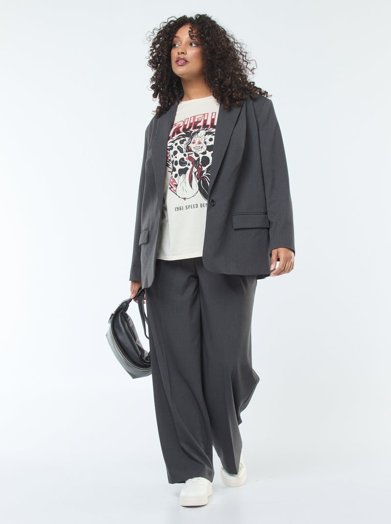 Pantaloni da tailleur a vita alta e taglio ampio / wide leg Grigio - Kiabi