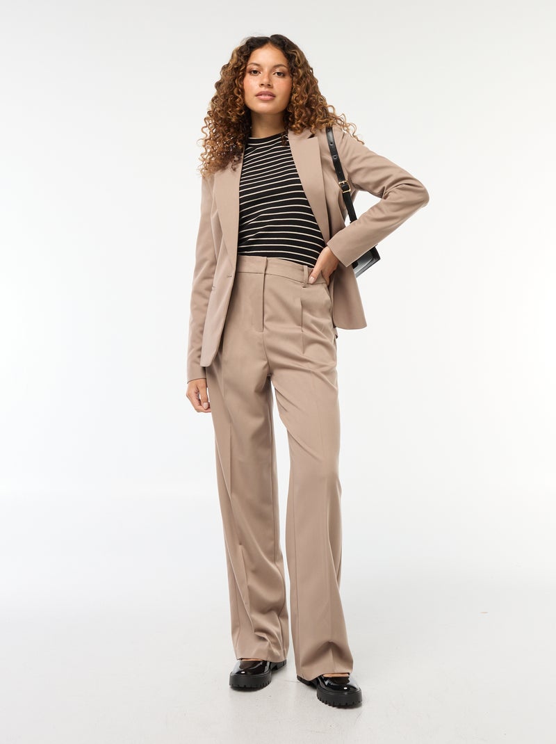 Pantaloni da tailleur taglio largo Beige - Kiabi