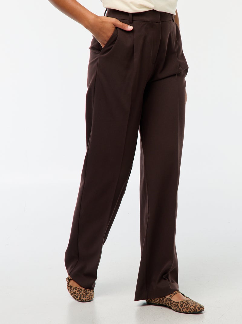Pantaloni da tailleur taglio largo Marrone - Kiabi
