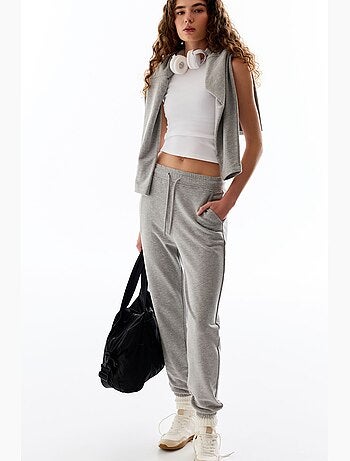 Pantaloni da tuta a vita alta con fondo elasticizzato penti