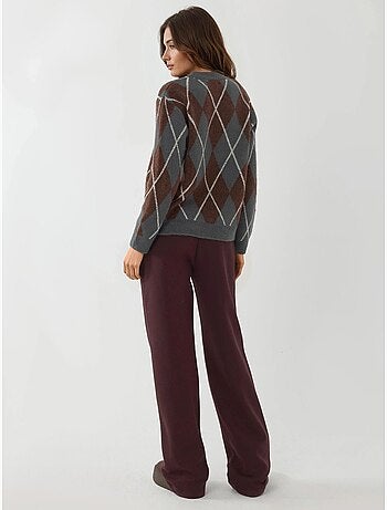 Pantaloni da tuta da donna a gamba larga in misto cotone hiccup
