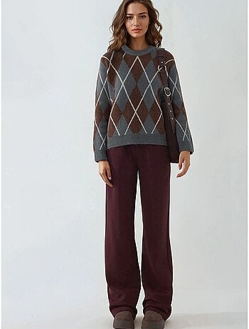 Pantaloni da tuta da donna a gamba larga in misto cotone hiccup
