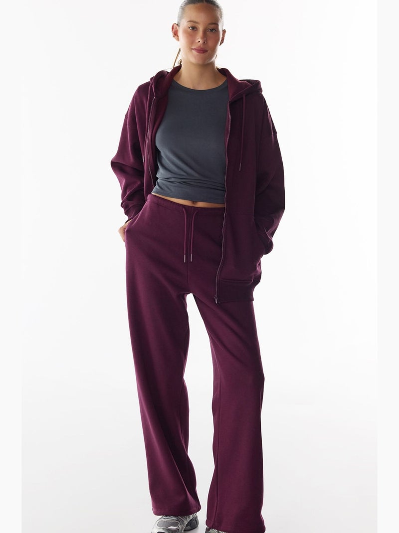 Pantaloni da tuta larghi con vita regolabile penti Rosso bordeaux - Kiabi