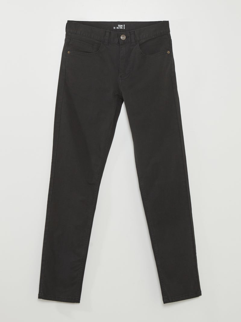 Pantaloni da uomo slim fit a 5 tasche NERO - Kiabi