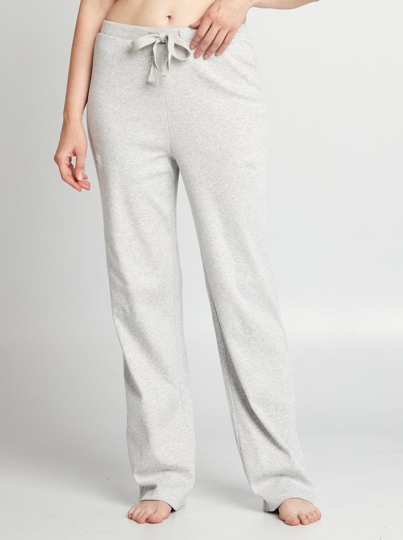 Pantaloni del pigiama larghi con bordo a costine GRIGIO - Kiabi
