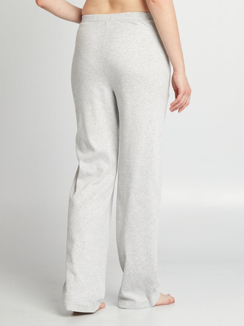 Pantaloni del pigiama larghi con bordo a costine GRIGIO - Kiabi