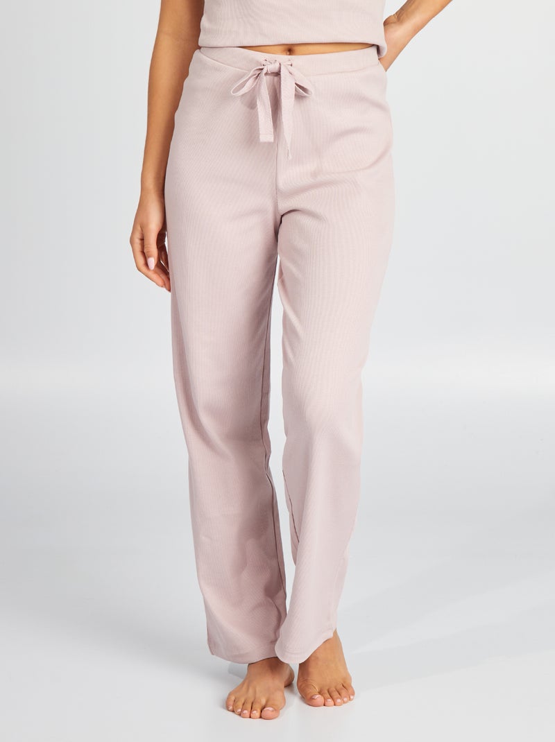 Pantaloni del pigiama larghi con bordo a costine VIOLA - Kiabi