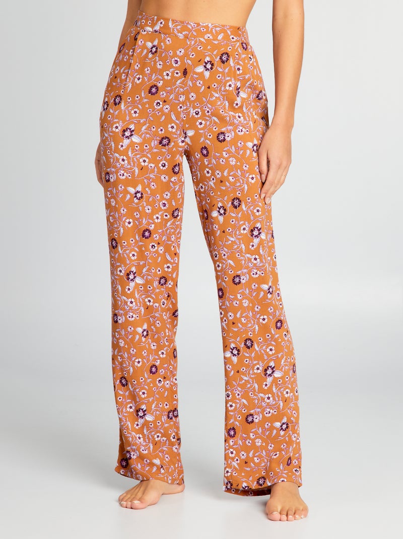 Pantaloni del pigiama larghi con stampa MARRONE - Kiabi