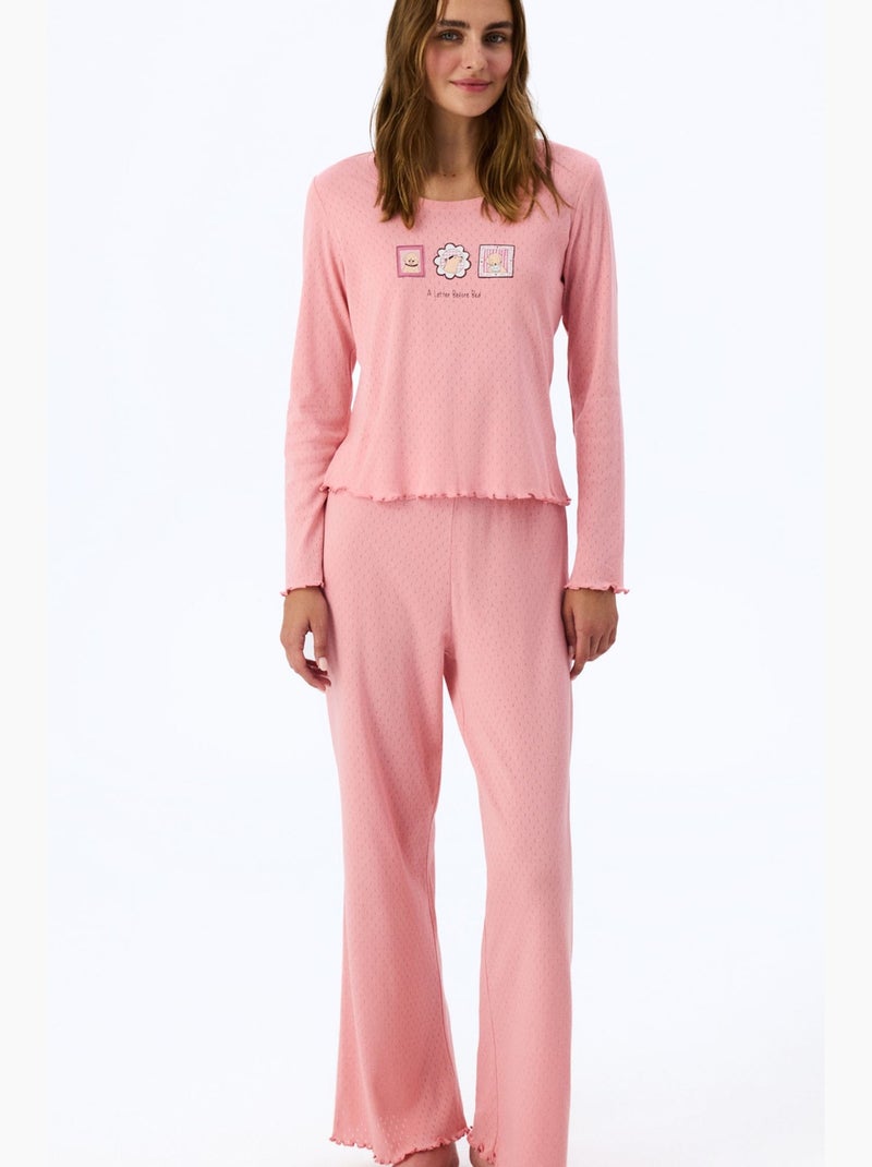 Pantaloni del pigiama pointelle penti Rosa antico - Kiabi