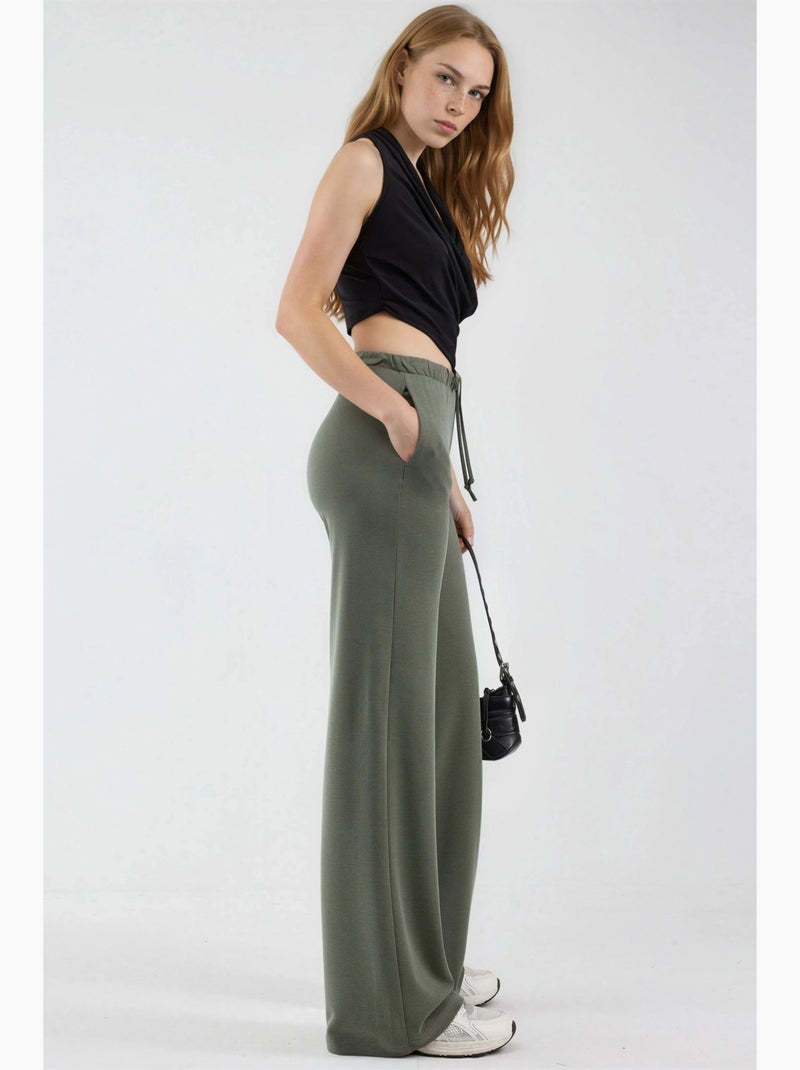 Pantaloni della tuta a gamba ampia con vita con coulisse busem Cachi - Kiabi