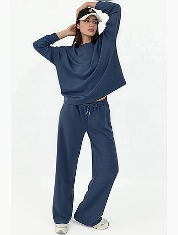 Pantaloni della tuta a gamba ampia in modal soft touch hiccup