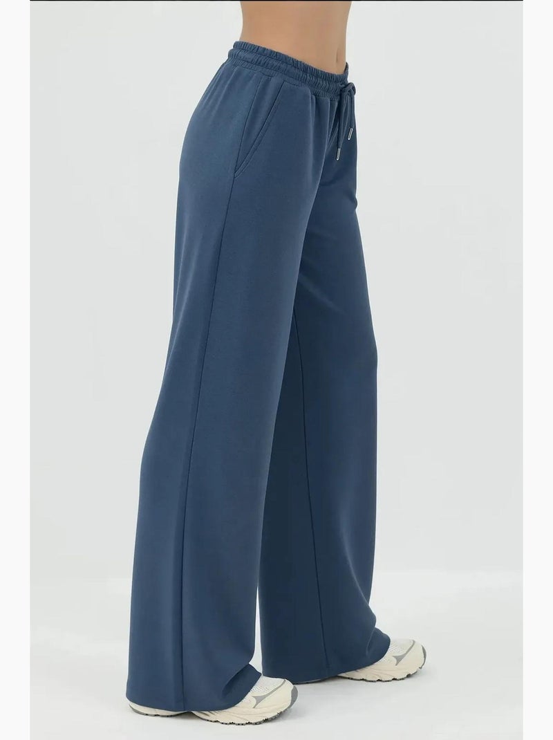 Pantaloni della tuta a gamba ampia in modal soft touch hiccup Blu laguna - Kiabi