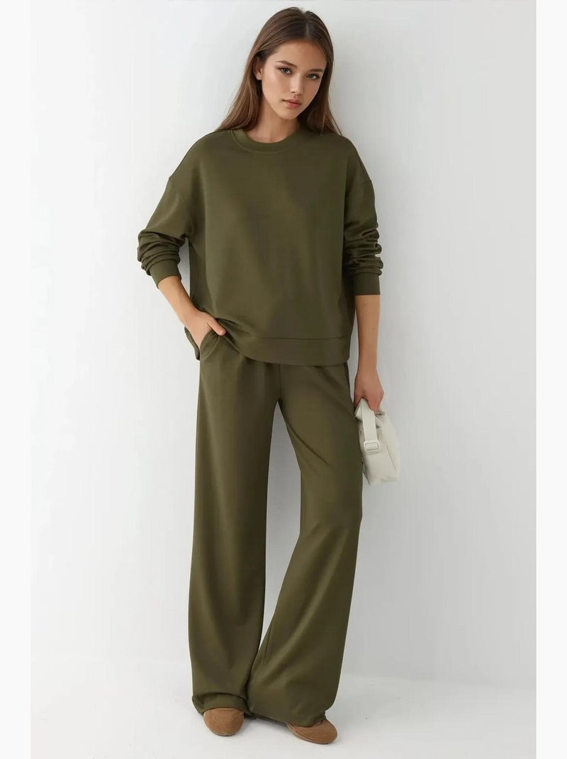 Pantaloni della tuta a gamba ampia in modal soft touch hiccup Cachi - Kiabi