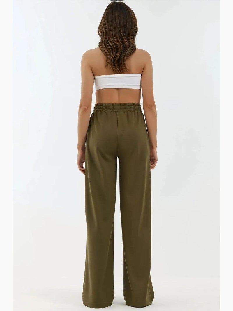 Pantaloni della tuta a gamba ampia in modal soft touch hiccup Cachi - Kiabi