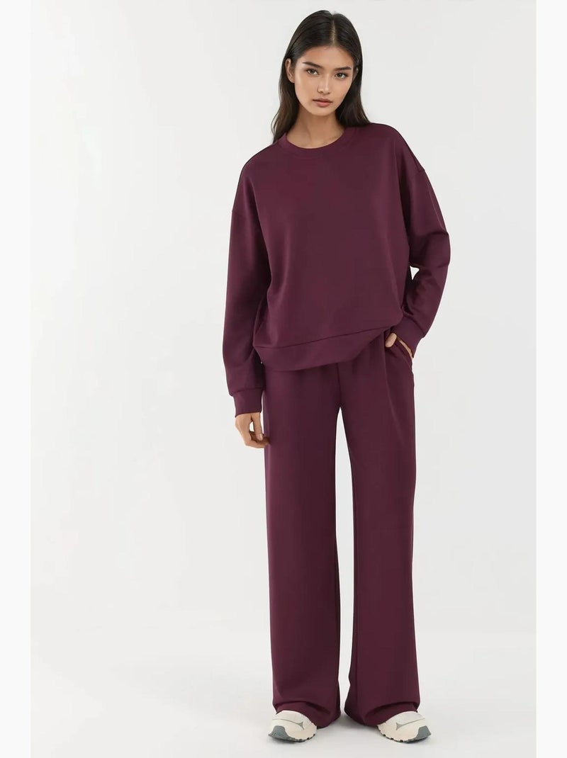 Pantaloni della tuta a gamba ampia in modal soft touch hiccup Rosso bordeaux - Kiabi