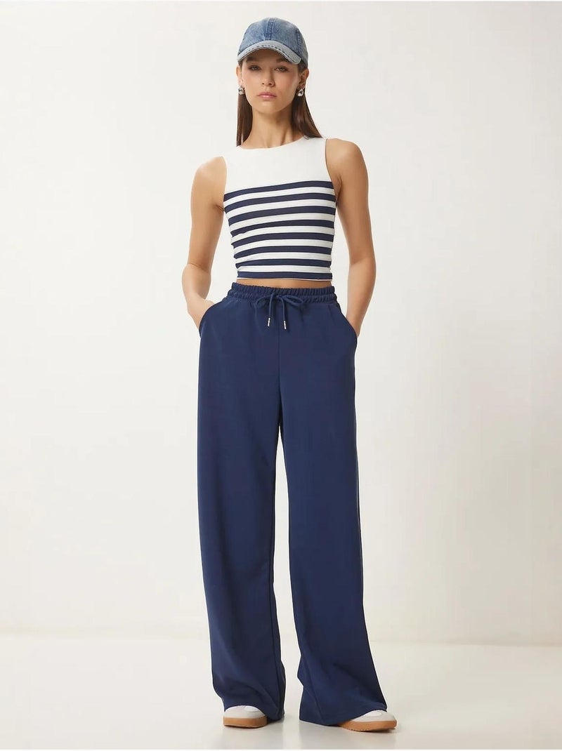 Pantaloni della tuta a gamba larga con vita a coulisse istanbul Blu marino - Kiabi