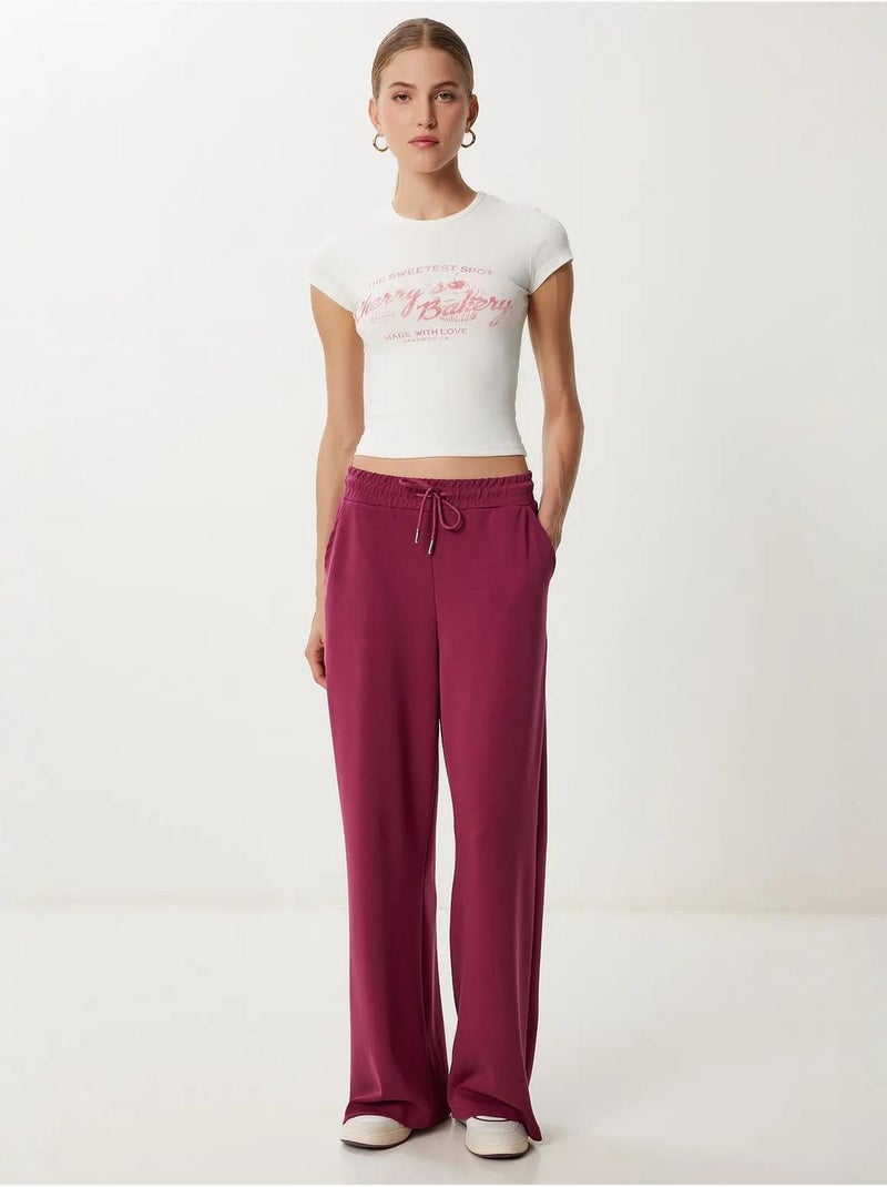 Pantaloni della tuta a gamba larga con vita a coulisse istanbul Magenta - Kiabi