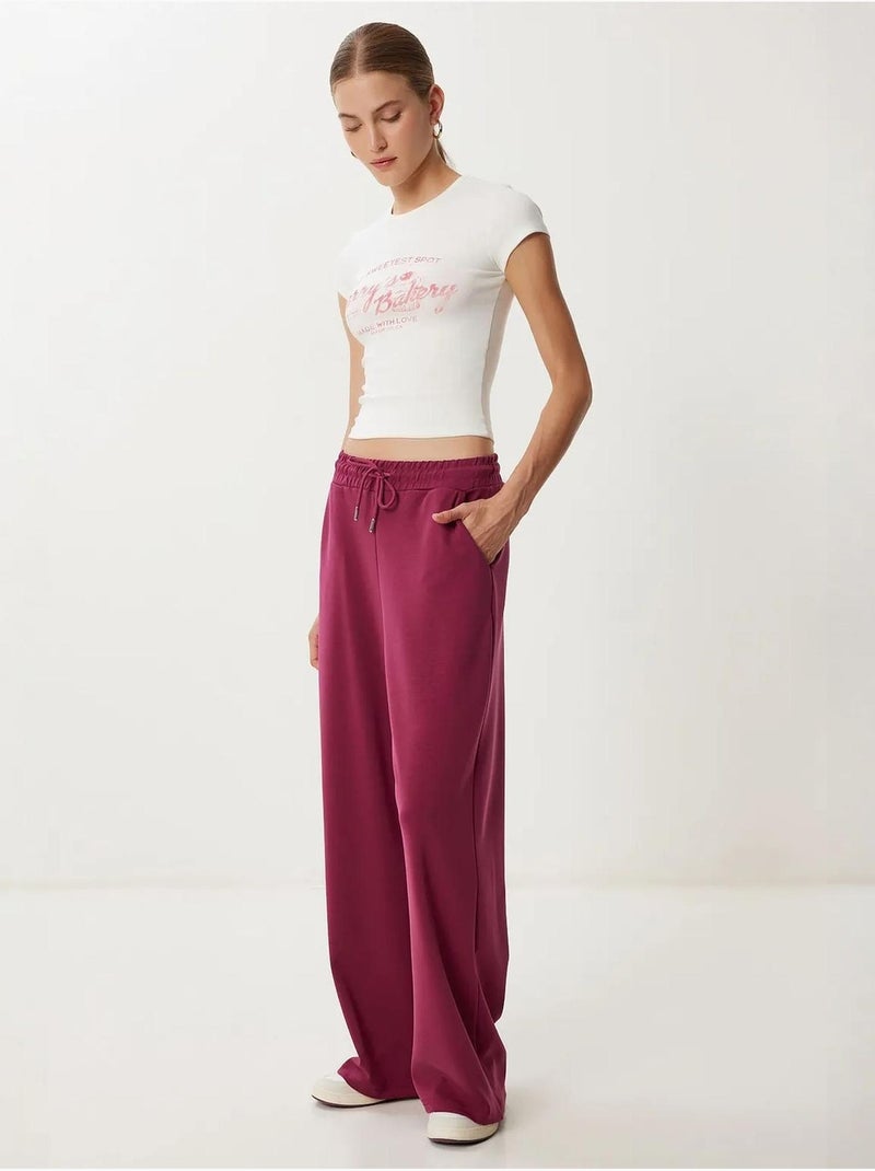 Pantaloni della tuta a gamba larga con vita a coulisse istanbul Magenta - Kiabi