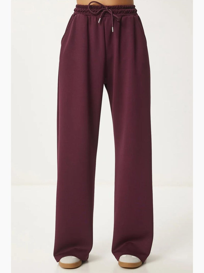 Pantaloni della tuta a gamba larga con vita a coulisse istanbul Rosso granata - Kiabi