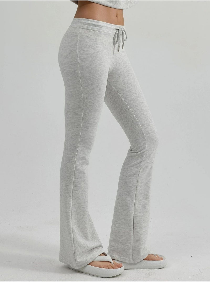 Pantaloni della tuta a zampa a vita media con coulisse busem Grigio chiaro - Kiabi
