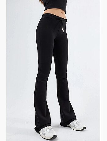 Pantaloni della tuta a zampa a vita media con coulisse busem