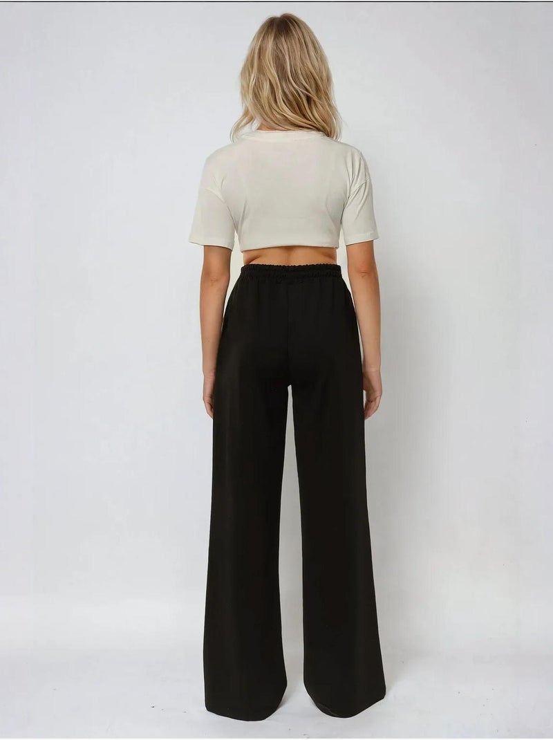 Pantaloni della tuta elastici a gamba larga hiccup Nero - Kiabi
