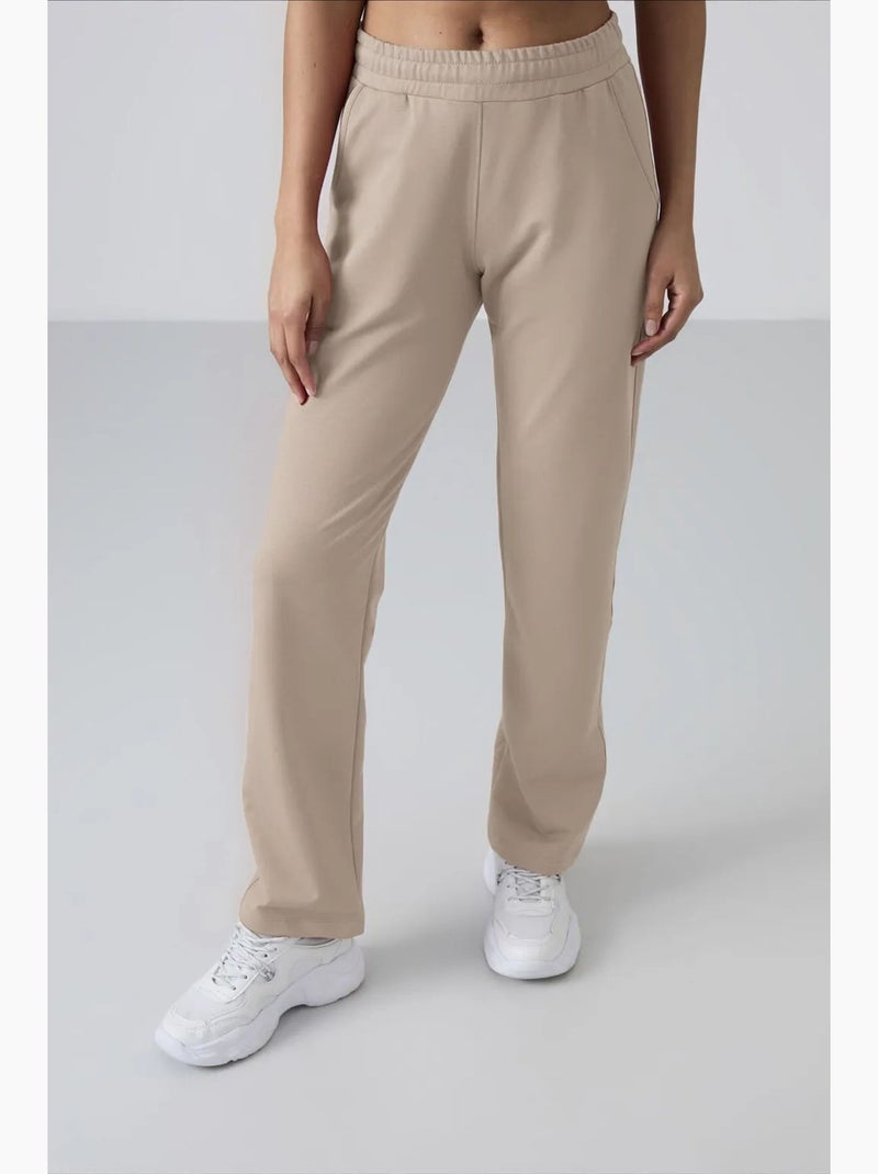 Pantaloni della tuta in felpa a gamba dritta da donna tommy Beige argilla - Kiabi