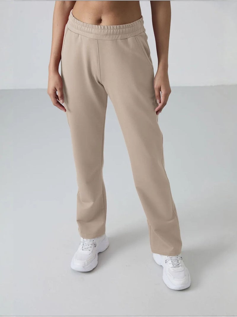 Pantaloni della tuta in felpa a gamba dritta da donna tommy Beige argilla - Kiabi