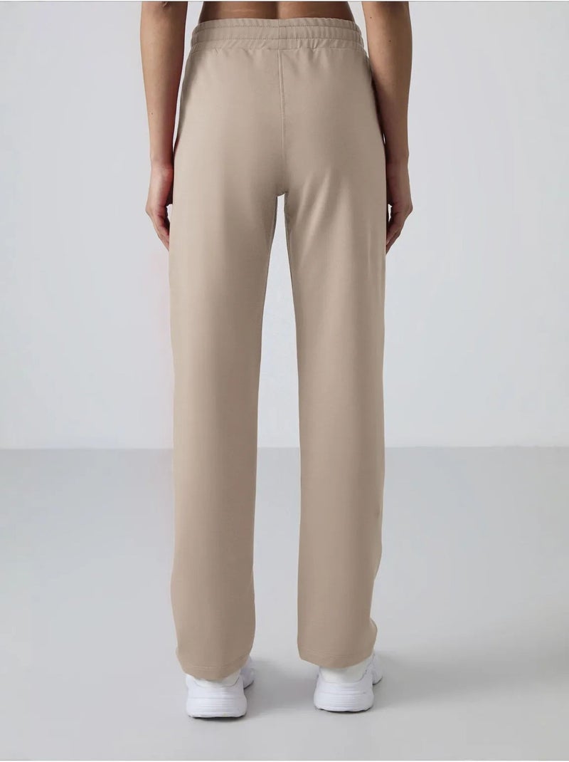 Pantaloni della tuta in felpa a gamba dritta da donna tommy Beige argilla - Kiabi