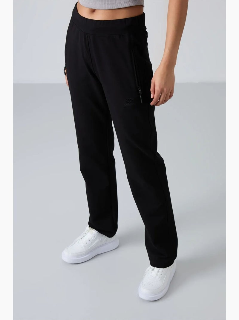 Pantaloni della tuta in felpa a gamba dritta da donna tommy Nero - Kiabi