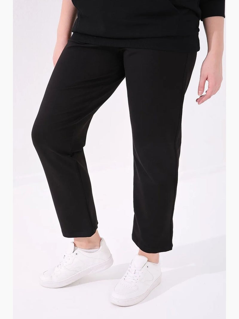Pantaloni della tuta in maglia a gamba dritta da donna tommy Nero - Kiabi