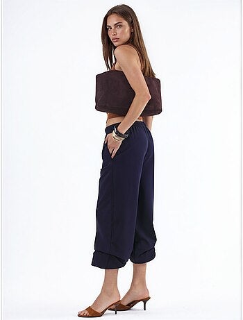Pantaloni della tuta in misto cotone a gamba dritta da donna busem