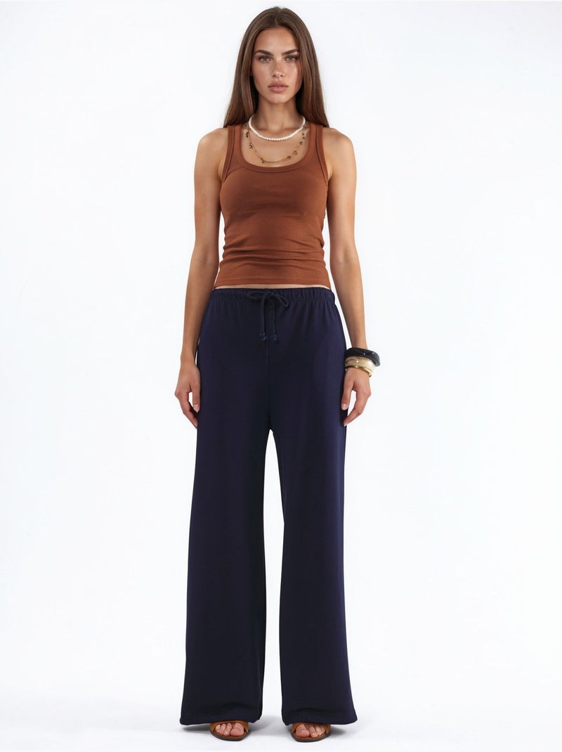 Pantaloni della tuta in misto cotone a gamba dritta da donna busem Blu marino - Kiabi