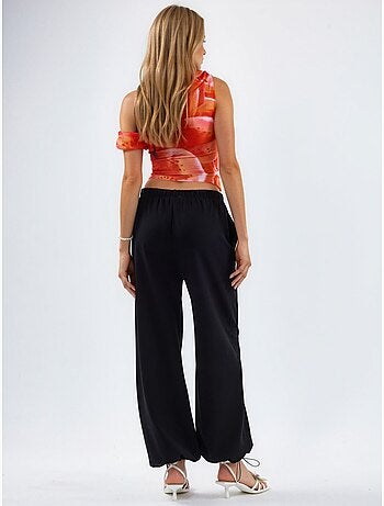Pantaloni della tuta in misto cotone a gamba dritta da donna busem