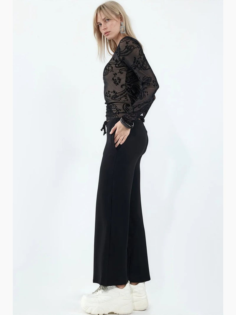 Pantaloni della tuta pull-on a gamba ampia busem Nero - Kiabi