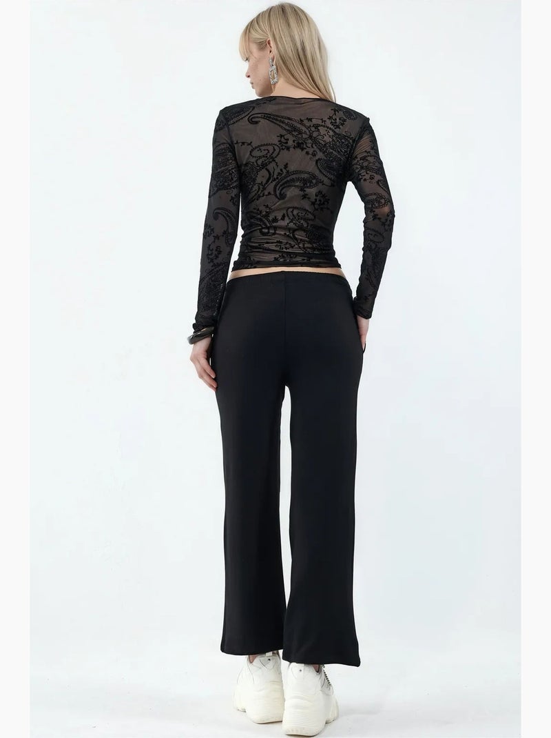 Pantaloni della tuta pull-on a gamba ampia busem Nero - Kiabi