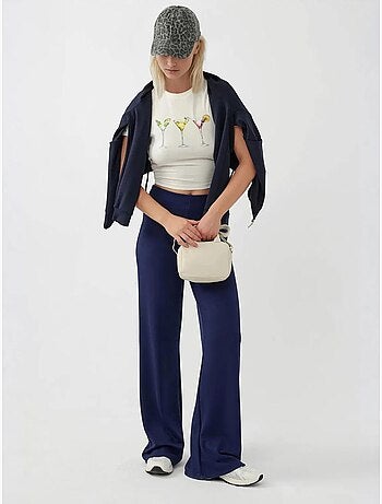 Pantaloni della tuta relaxed fit a gamba dritta con tocco modal hiccup