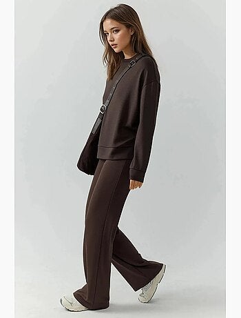 Pantaloni della tuta relaxed fit a gamba dritta con tocco modal hiccup