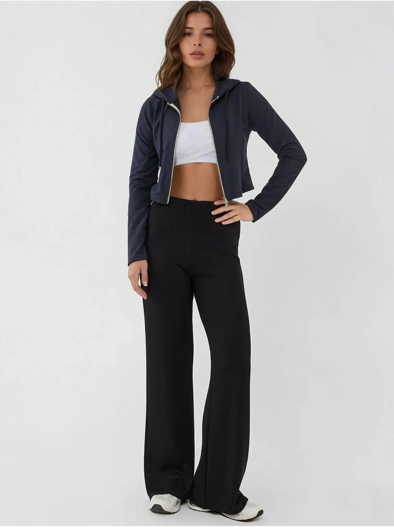 Pantaloni della tuta relaxed fit a gamba dritta con tocco modal hiccup Nero - Kiabi