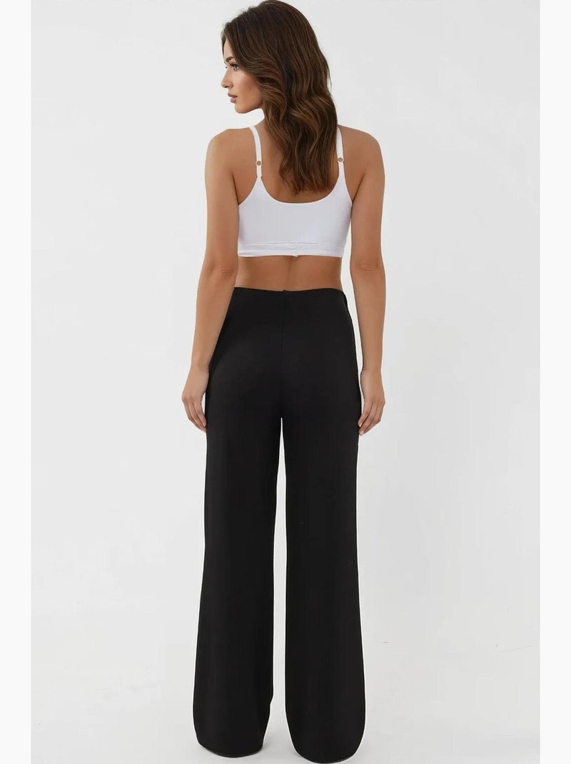 Pantaloni della tuta relaxed fit a gamba dritta con tocco modal hiccup Nero - Kiabi