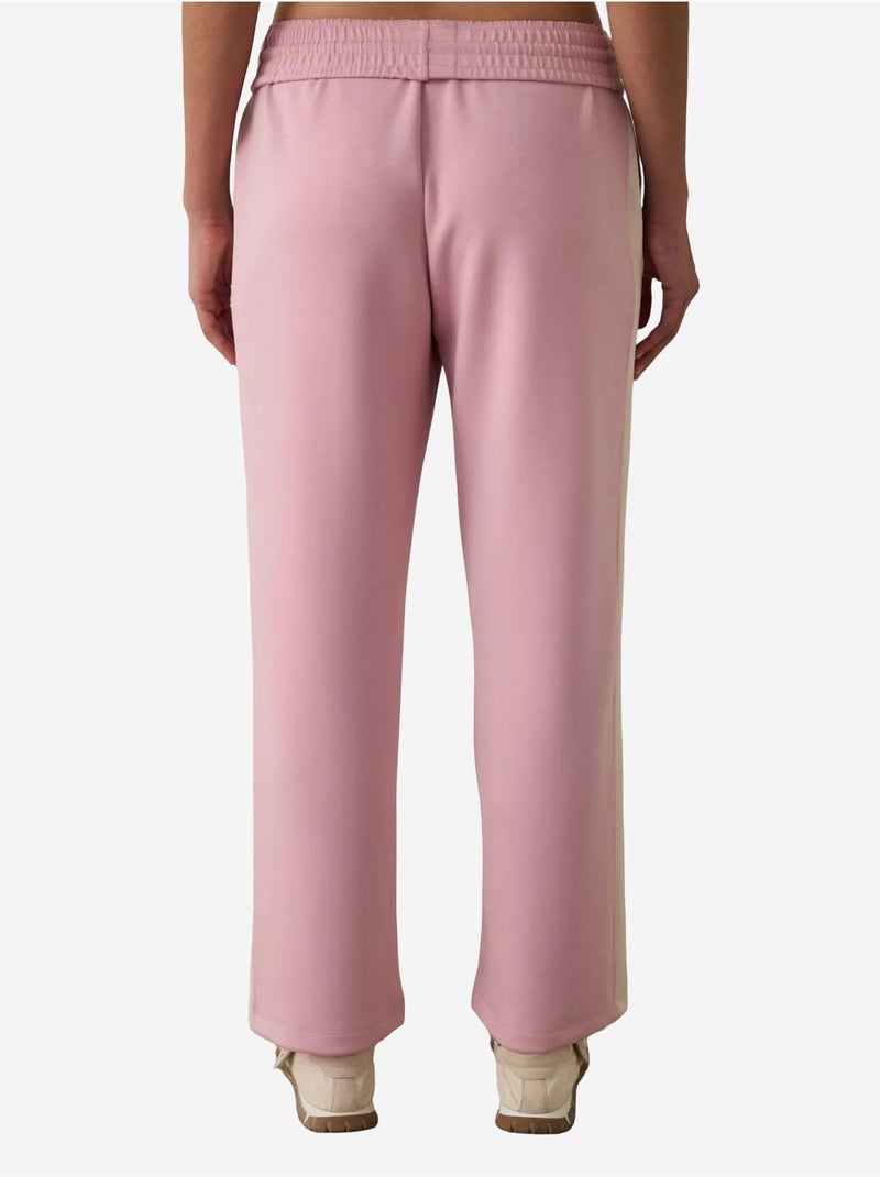 Pantaloni della tuta silky feel con vita normale e inserti penti Rosa antico - Kiabi