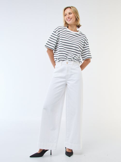 Pantaloni denim a vita alta e taglio ampio - Kiabi